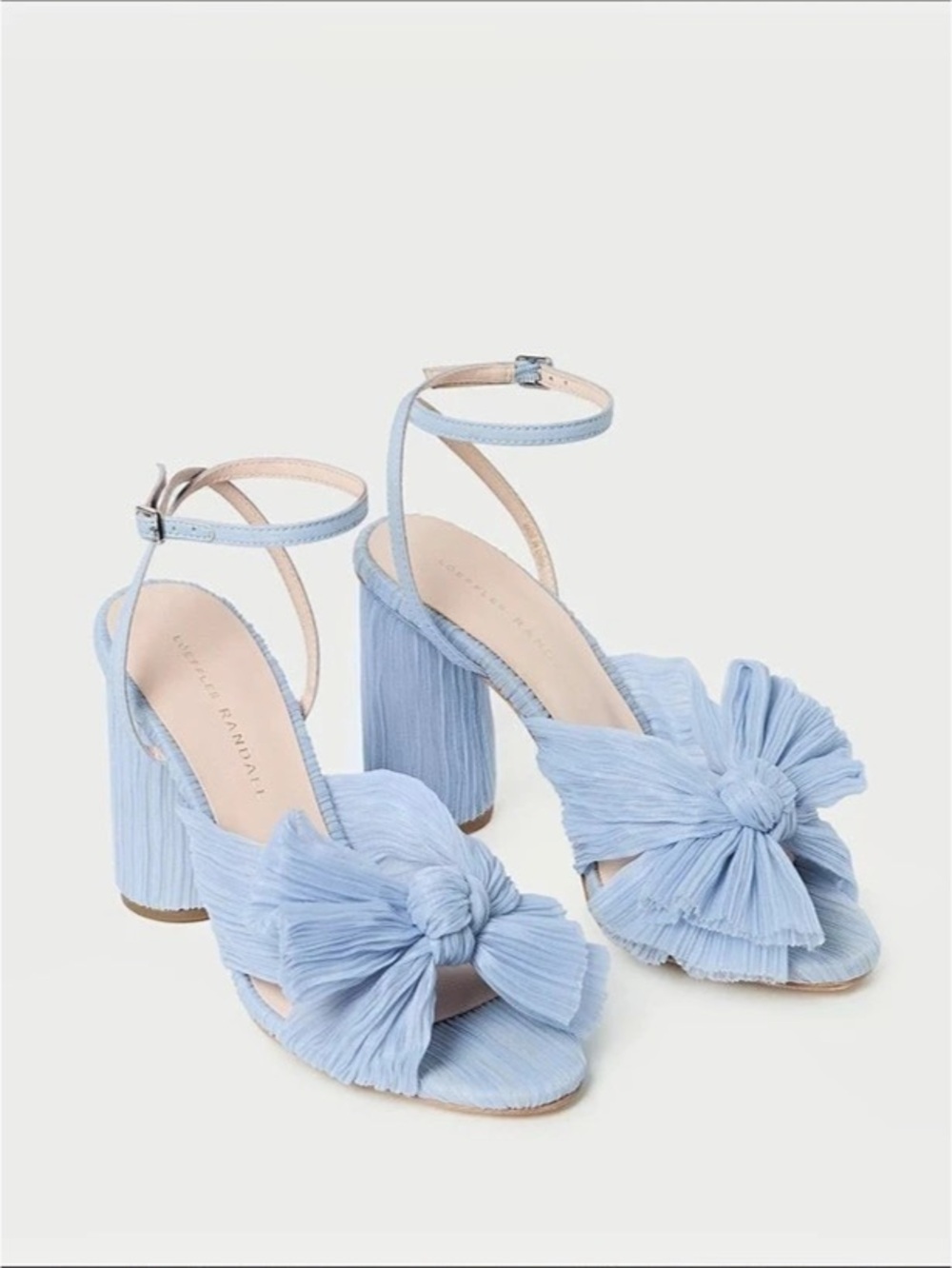 Loeffler Randall Camellia Blue Pleated Bow Heel